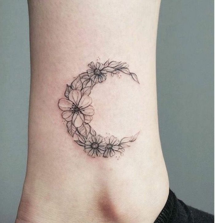 tatuajes lunas flores 1 - tatuajes de luna