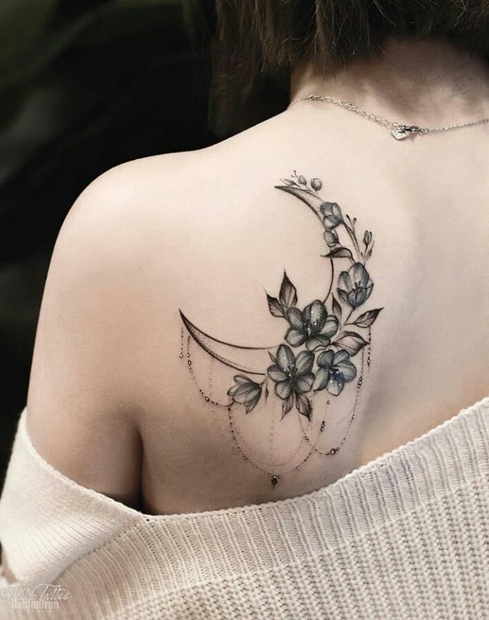 tatuajes lunas flores 4 - tatuajes de luna