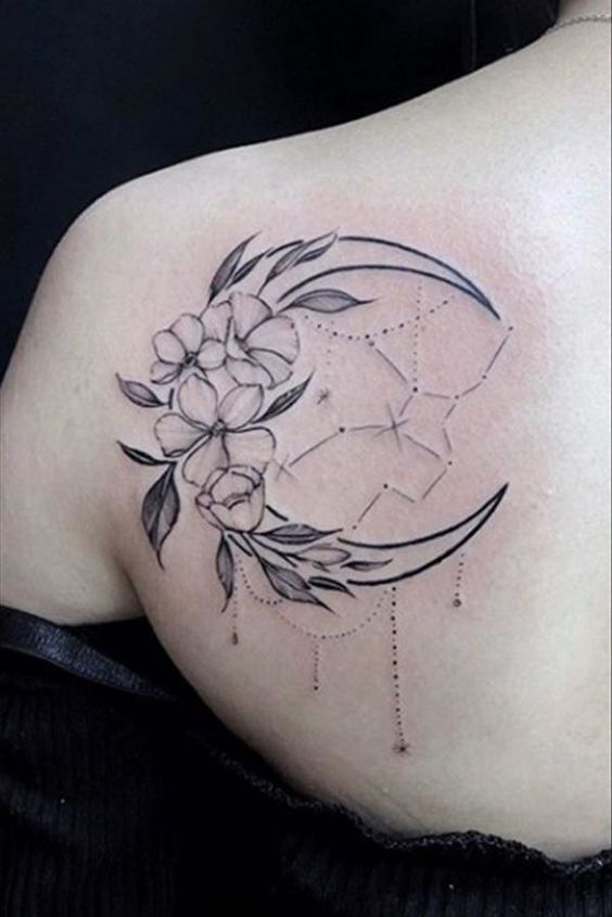 tatuajes lunas flores 6 - tatuajes de luna
