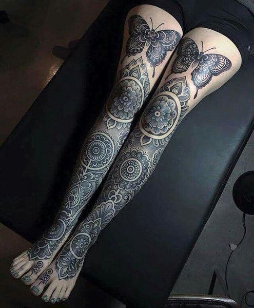 tatuajes mangas piernas mujeres 2 - Tatuajes para Mujeres en las Piernas