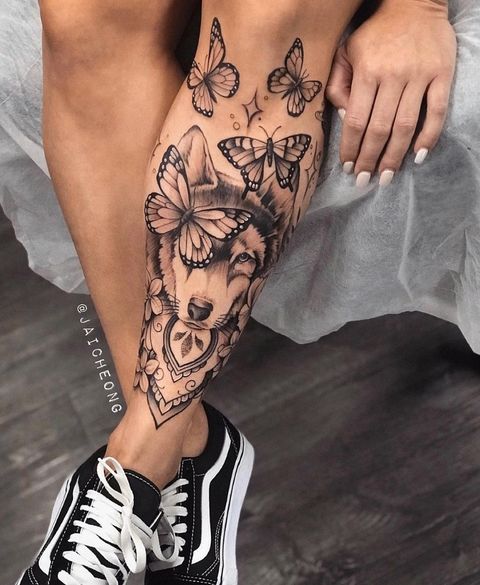 tatuajes mujeres piernas 3 - Tatuajes de sol y luna