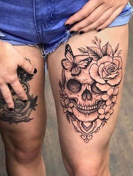 tatuajes mujeres piernas 4 - Tatuajes de sol y luna